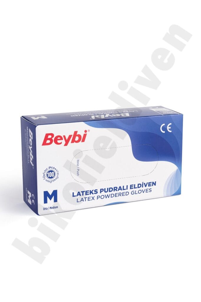 Beybi Lateks Pudralı Muayene Eldiven - Toptan 100x20
