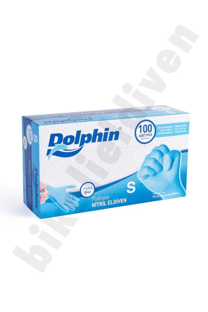 Dolphin Mavi Nitril Pudrasız Eldiven - Toptan 100x20
